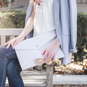 The Megan Vegan Leather Clutch - Grey